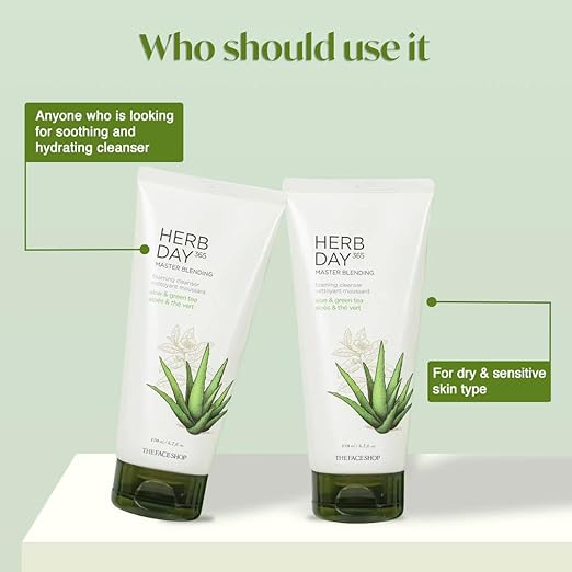 "THE FACE SHOP - Aloe & Green Tea" Cleansing Foam