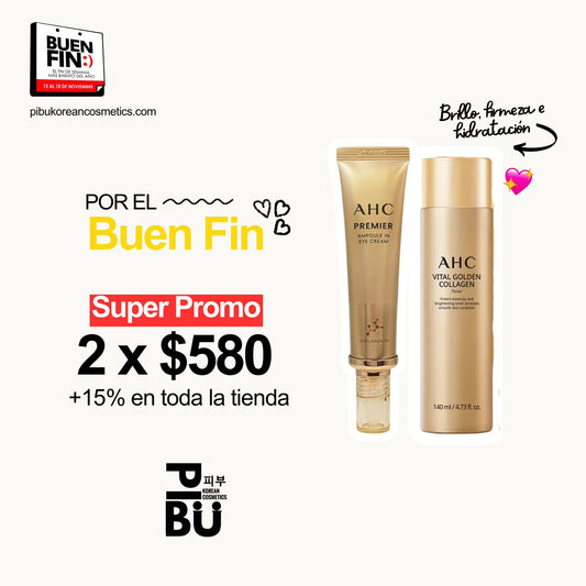 AHC Vital Golden Collagen Toner & Ampoule Eye Cream – Hidratación, Firmeza y Luminosidad Premium