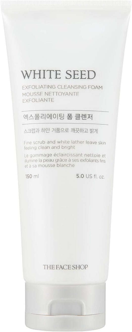 WHITE SEED exfoliating cleansing foam - Brightening Exfoliating Facial Cleanser with Niacinamide and Hyaluronic Acid